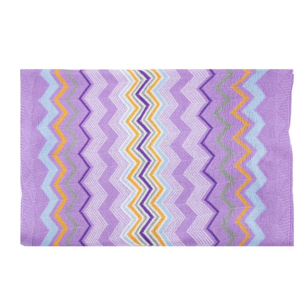 Missoni Women's Cotton Zig-Zag Scarf Shawl Sarong Wrap Purple Blue Orange